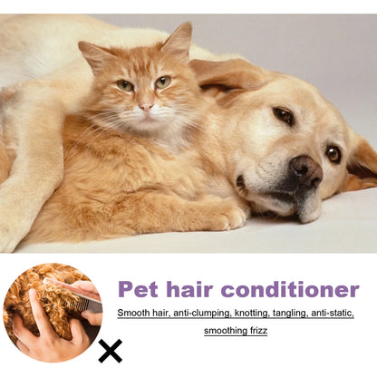 Pet Hair Care Essence Cat Hair Softening Moisturizing Dog Coat Conditioner Itch Relief Deodorizer Anti Flea Dog Hair Care Cream