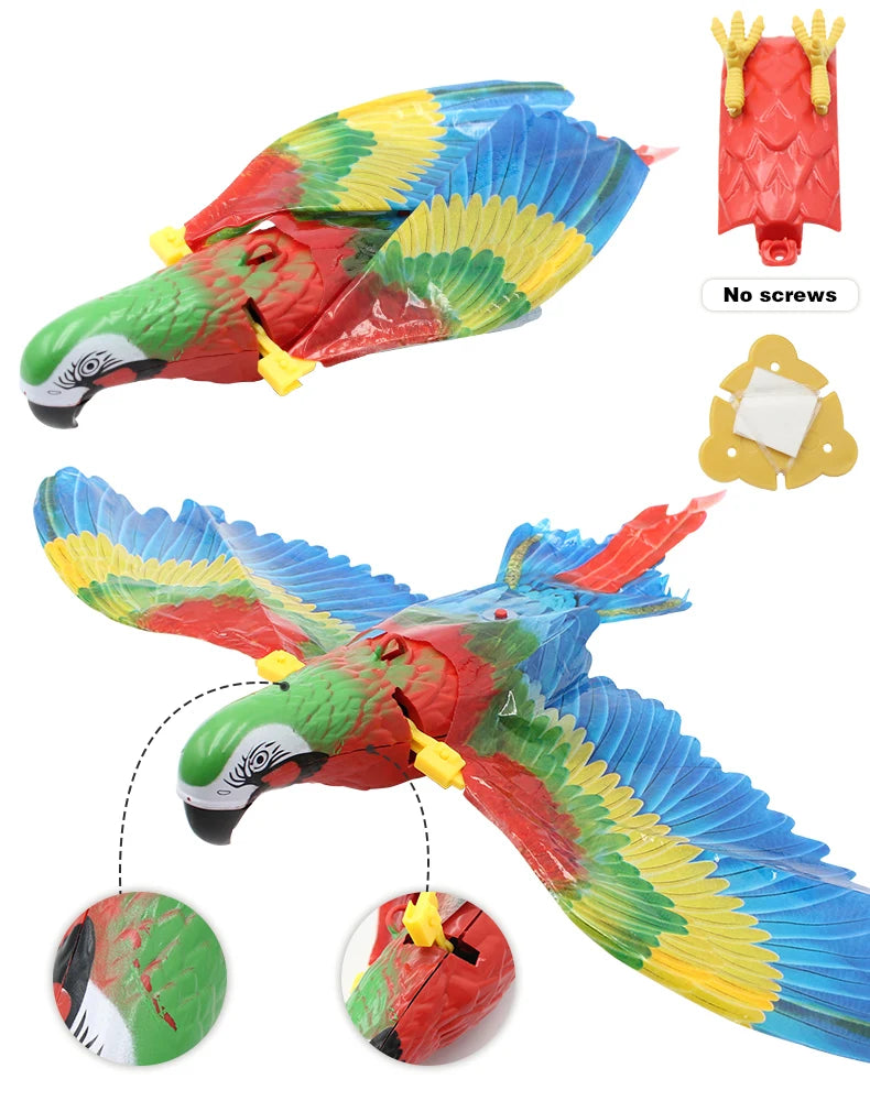 NONOR Cat Interactive Toys Simulation Bird Electric Hanging Eagle Flying Bird Cat Teasering Play Cat Stick Scratch Rope Pet Toys