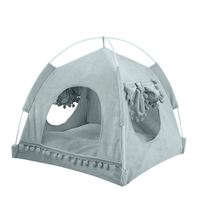 Foldable Cat & Dog Tent Bed – Summer Cave House for Small Pets