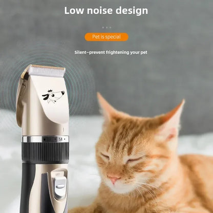 Rechargeable low-noise pet grooming clipper for dogs & cats