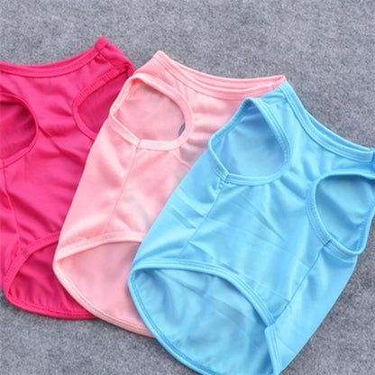 Summer Pet Clothes Solid Print Puppy Cat Vest for Cats Cool Breathable Kitten Pajamas Sphynx Persian Clothing ropa para gatos
