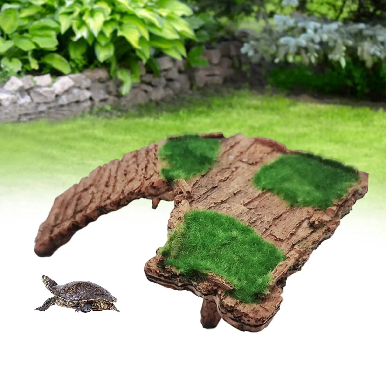 Resin Turtle Basking Platform Tortoise Resting Ramp Step Reptile Lawn Climbing Ladder for Fish Tank Landscaping Decoration