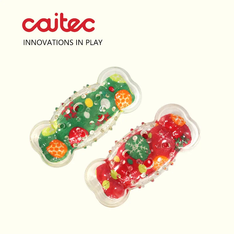 CAITEC Dog Toys Squeaking Bone Springy Suitable for Tossing and Chasing Soft Dog Toys of Holiday Series