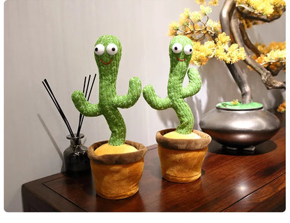 Dancing Cactus Repeat Talking Toy Electronic Plush Toys Can Sing Record Lighten USB Early Education Funny Gift Interactive Bled