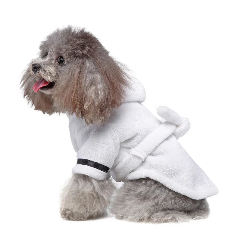 Pet Dog Bathrobe Dog Pajamas Sleeping Clothes Soft Pet Bath Drying Towel Clothes for for Puppy Dogs Cats Pet Nightwear