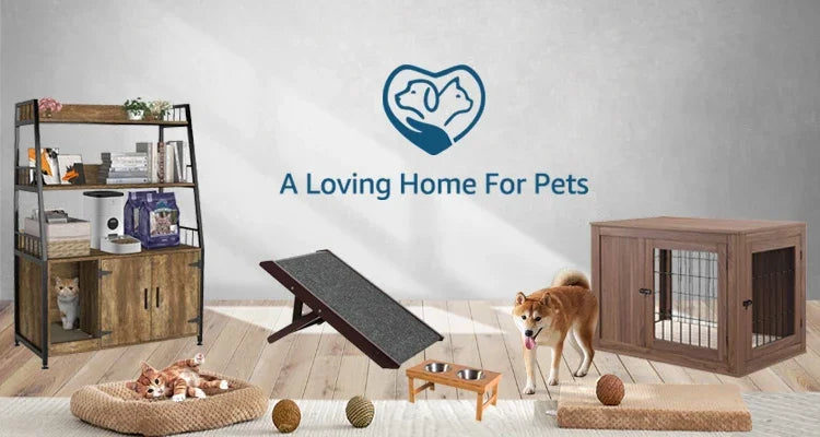 Sturdy Wood Dog Crate Furniture With 2 Drawers & Storage