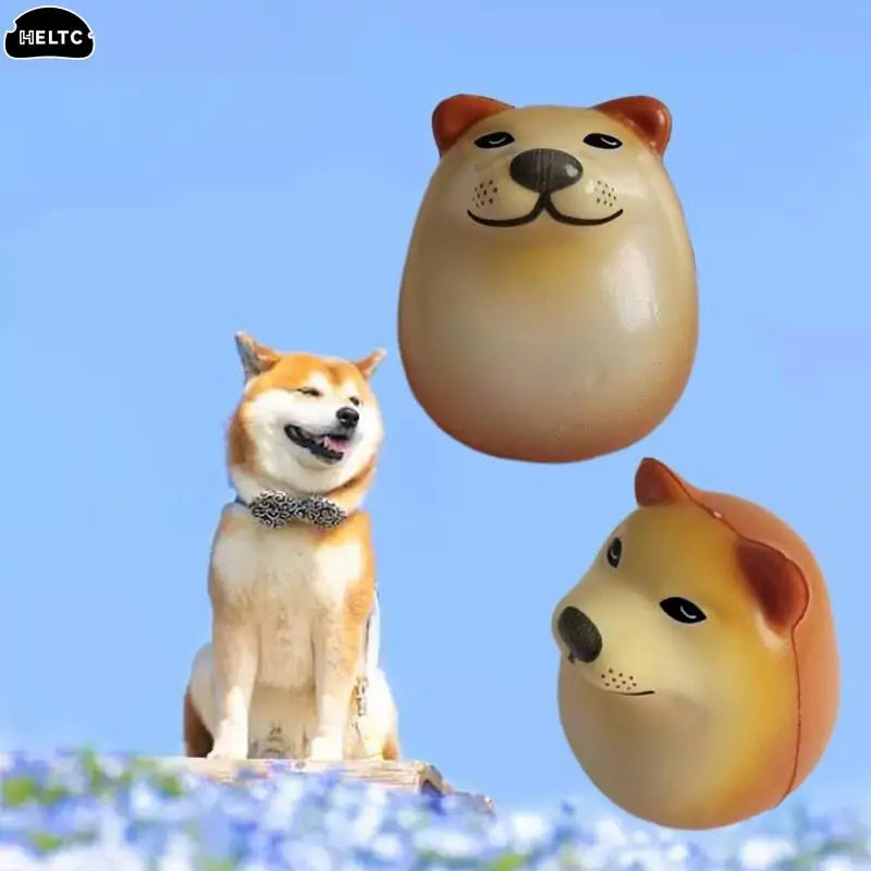 1PCS Creative Shiba Inu Realistic Egg Shape PVC Desk Decor Dog & Egg Union Decorations For Home Offices Fun