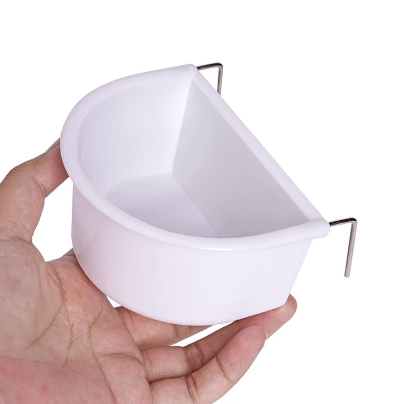 2 /1 Pieces Bird Food Feeding Dish Easy to Install Bird Cage Feeder Bowl for Small Animals Budgie Parrot Parakeets Lovebirds