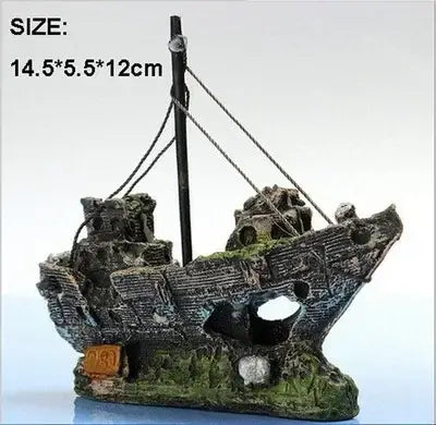 Aquarium decor Fish Tank Decoration Landscape Pirate Ship Wreck Ship Vintage Resin Design Boat Aquarium Accessories Home Decor