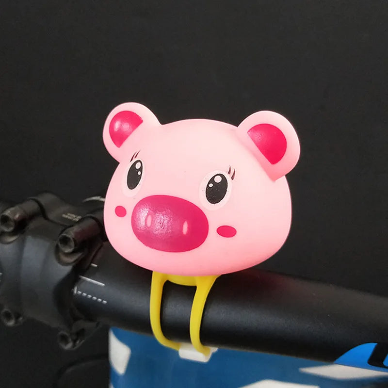 Cute Rubber Bicycle Bell Cartoon Animal Small Hamster Tricycle Scooter Handlebar Air Horn Ring Children's Balance Car Decoration