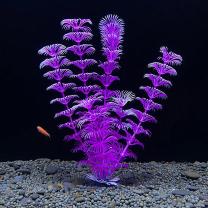 7.08 吋魚缸仿真植物水族箱人造裝飾植物擺飾水草魚缸塑膠裝飾 18 厘米