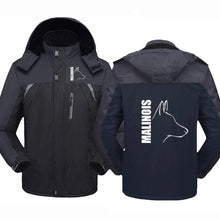 2024 New Silly Dog Belgian Malinois Men Hooded Casual Thickened Coat Outdoor Windproof Warm Cold Prevention Windbreaker Jacket