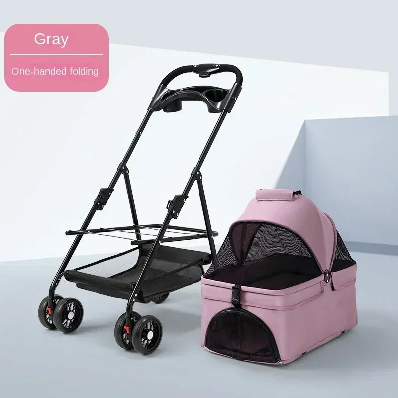 Pet Cart, Dog, Cat, Teddy Baby Stroller, Small Pet Cart, Lightweight and Foldable for Outdoor Travel