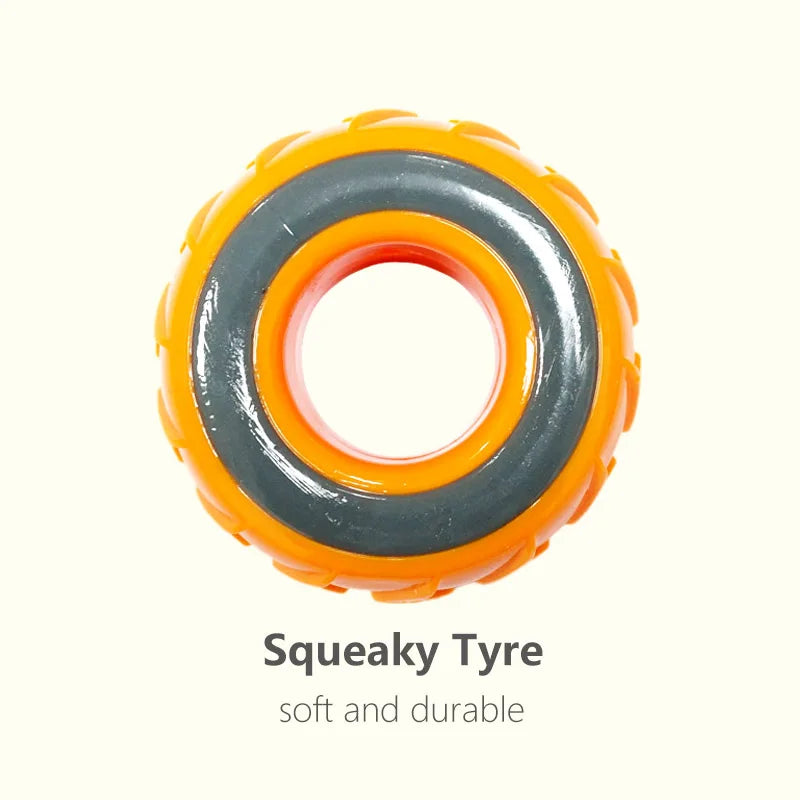 CAITEC Dog Toys Squeaking Tire Toy Durable Floatable Springy Pet Toys Bite Resistant