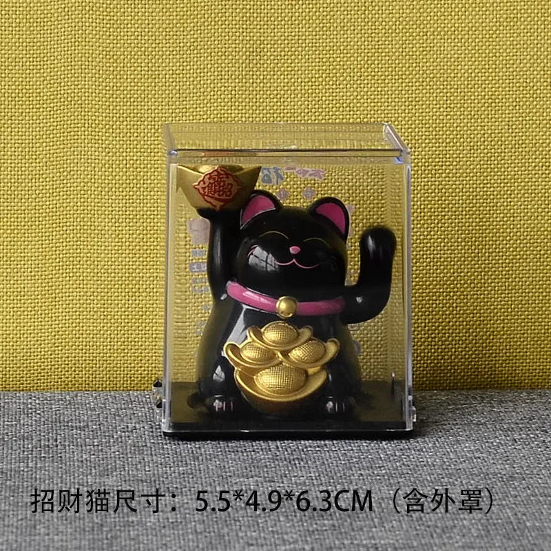 Solar Powered Maneki Neko Lucky Cat Welcoming Chinese Lucky Cat Waving