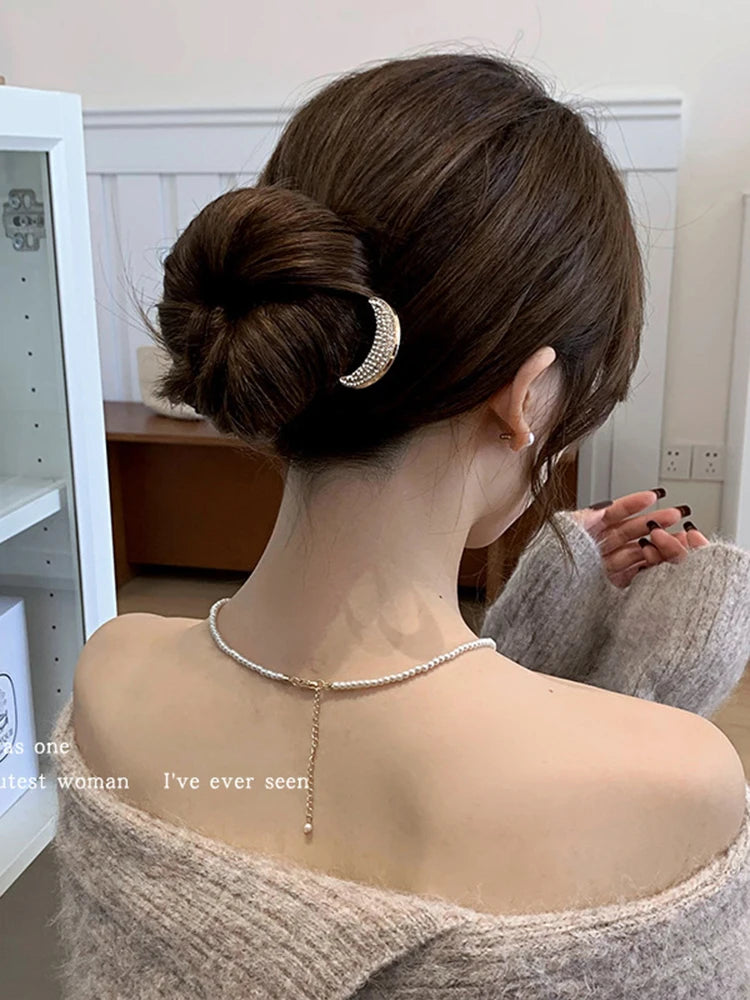 新しいパールヘアピン 韓国製 U字型メタルシェルヘアクリップピン レディース ガールズ ヘアスティック バンメーカー ヘアスタイリングアクセサリー ギフト