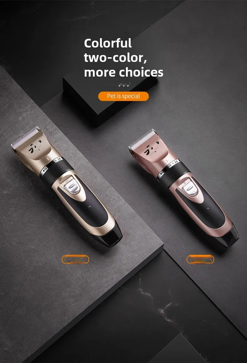 Rechargeable low-noise pet grooming clipper for dogs & cats