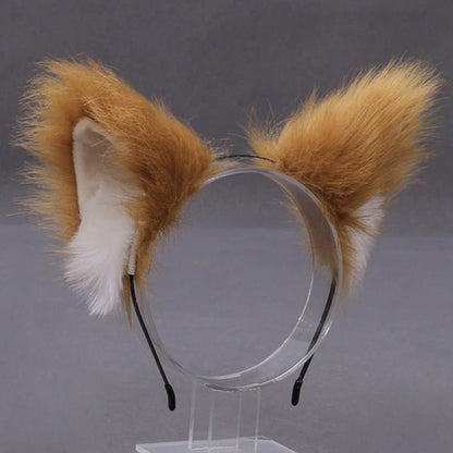 Fox Cat Ear Plush Hair Hoops Cosplay Fluffy Plush Hairband Headband Women Girl Masquerade Party Headwear Hair Accessories