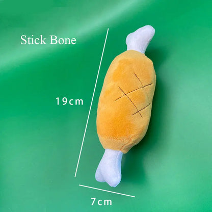 Plush Dog Toys Squeaky Dogs Accessories Pet Perros Toy Soft Squeeze Sound Teeth Chew Bite Resistant Ice Cream Fries Humburger