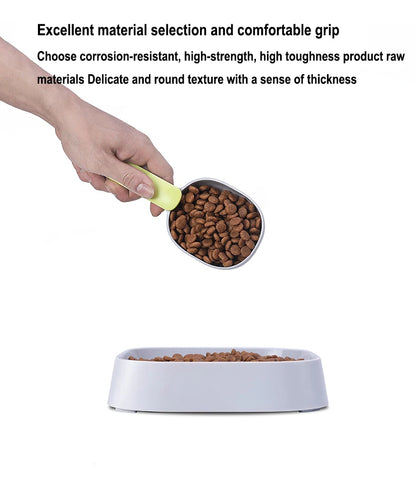Pet Cat Dog Food Shovel with Sealing Bag Clip Spoon Multifunction Thicken Feeding Scoop Tool Creative Measuring Cup Pet Supplies
