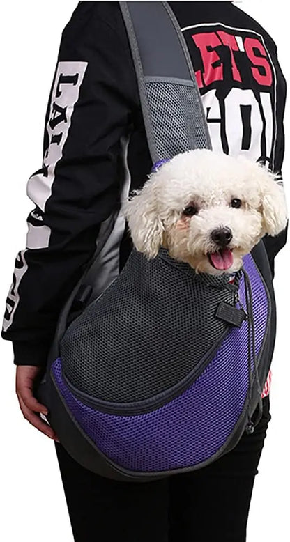 Pet Puppy Carrier for Outing Travel Mesh Breathable Shoulder Bag Large Space Pet Front Bag Suitable for Walking Cat Carrier Bag