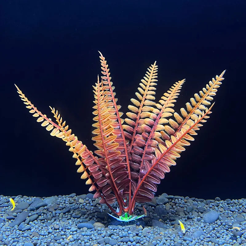 7.08 吋魚缸仿真植物水族箱人造裝飾植物擺飾水草魚缸塑膠裝飾 18 厘米