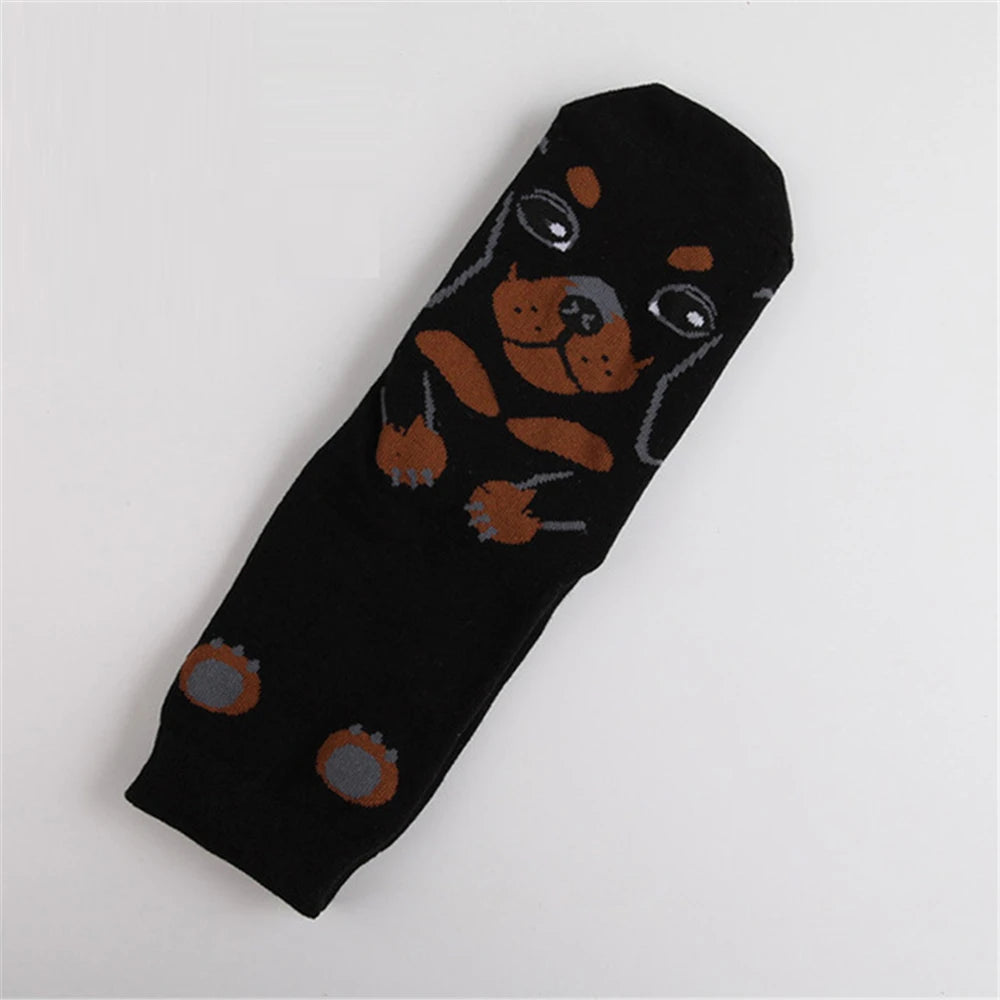 Funny Cartoon Dogs Novelty Puppy Crew Art Happy Harajuku Skateboard Sport Hip Hop Street Socks Gift Dropship