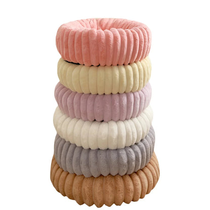 Round Plush Dog Bed for Medium Pets, Winter Soft Nest