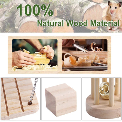Combination Hamsters Rabbit Rat Toys Hamster Toys Set Pet Rabbit Guinea Pig Parrot Play Molar Wooden Supplies