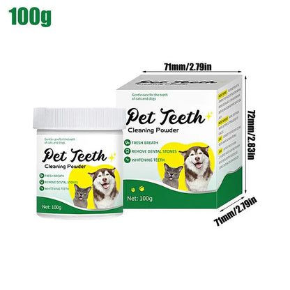 Food grade canine tooth cleaning powder, advanced care 100g formula, small and medium-sized canine tooth powder