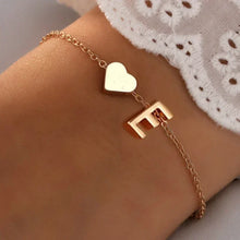 Fashion English Initial Letter Heart Bracelet DIY Personalized Name Bracelets Girls Women Anniversary Jewelry Gifts