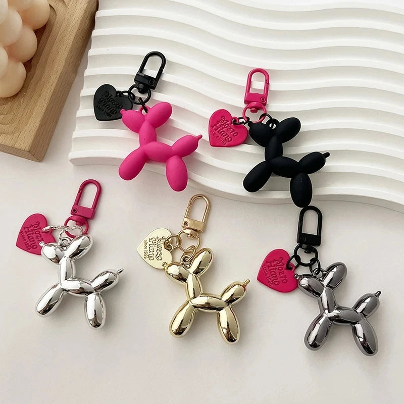 Fashion Keychain Punk Y2K Balloon Dog Keychains for Women Bag Pendant Jewelry Trinket Girl's Car Key Ring