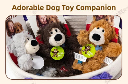 Kong Patch Bear Chew Resistant Plush Toy Sound Making Stress Relief Tug of War for Puppies And Adult Dogs Pet Toys Short Plush