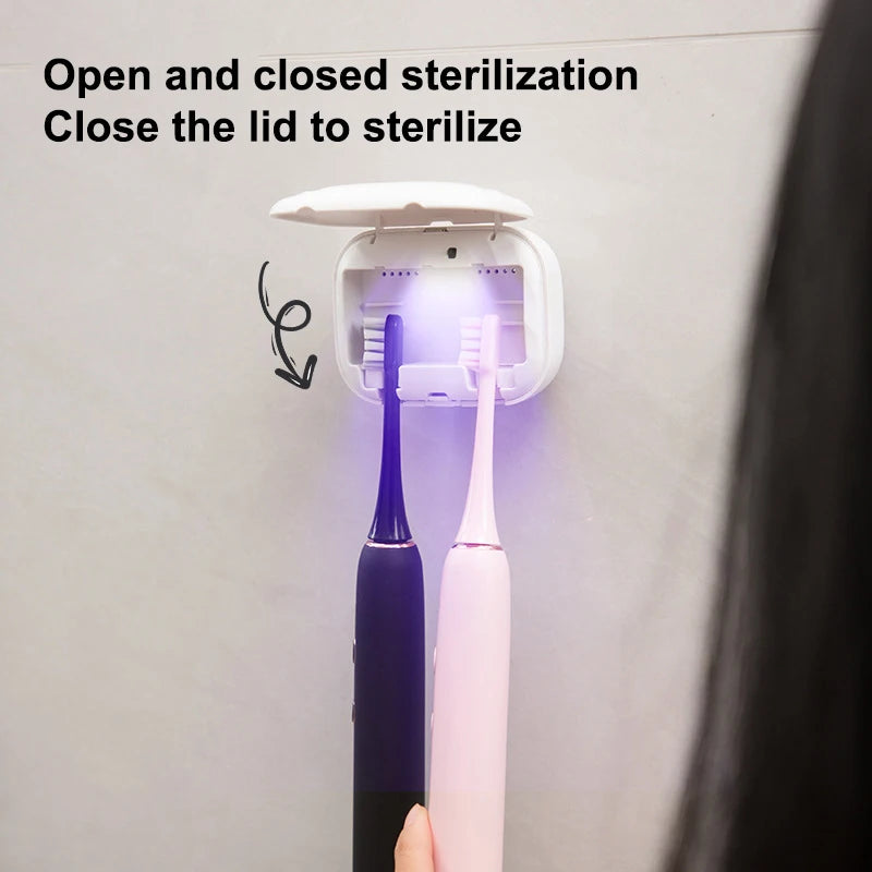 Blue Light Uv Toothbrush Head Disinfection Box Drying Box Sterilizer Rechargeable Portable Toothbrush Holder