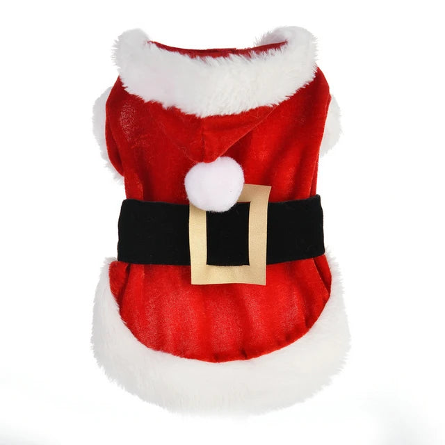 Santa Christmas Costume Clothes for Pet Small Dogs Winter Dog Hooded Coat Jackets Puppy Cat Clothing Chihuahua Yorkie Outfit