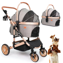 dog stroller foldable, 4-wheel pet jogger, detachable dog trolley, pet travel carrier with wheels, foldable cat stroller, dog jogging stroller, lightweight dog cart, small medium dog stroller, YTYIN NR-152 pet cart, portable dog & cat stroller