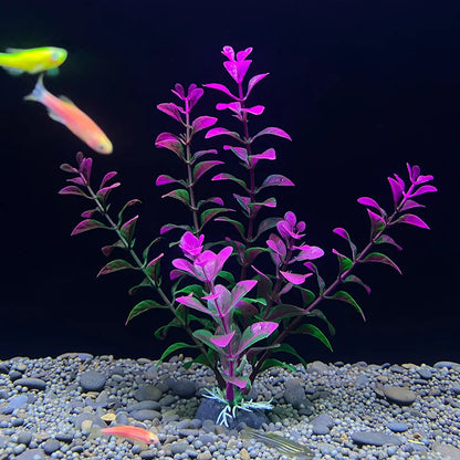 7.08 吋魚缸仿真植物水族箱人造裝飾植物擺飾水草魚缸塑膠裝飾 18 厘米