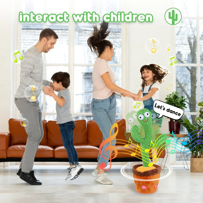 Dancing Cactus Repeat Talking Toy Electronic Plush Toys Can Sing Record Lighten USB Early Education Funny Gift Interactive Bled