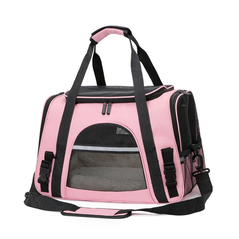 Cat Bags Soft-Sided Portable Dog Carrier Mesh Breathable Carrier Bags Foldable Cats Handbag Travel Pet Bag Transport Bag