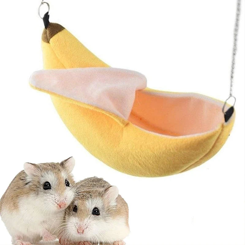 Banana Hamster Bed House Hammock Small Animal Warm Bed House Cage Nest Hamster Accessory for Sugar Glider Hamster Small Bird Pet