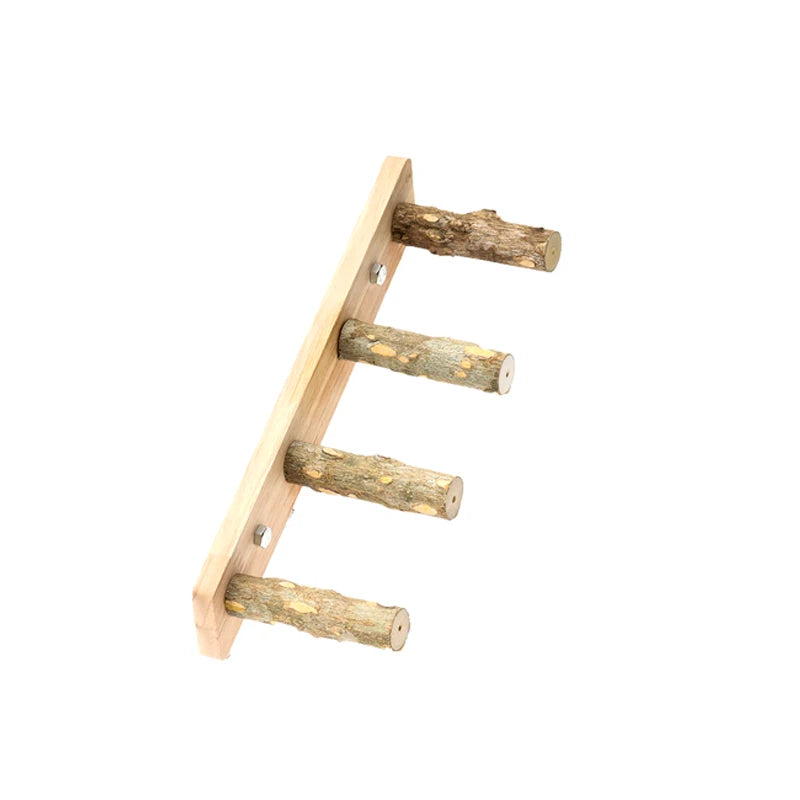 4/6 Steps Wood Ladder Pet Interactive Bird Parrot Toy Ladder for Hamster Cage Funny Grinding Stick Climbing Toy Bird Accessories