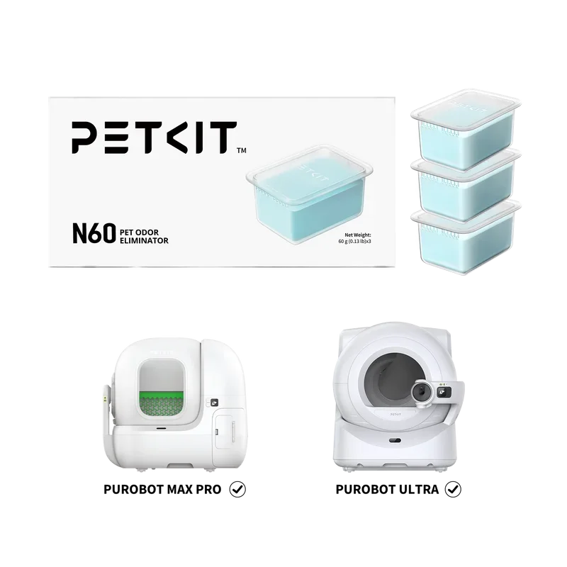 Petkit Pet Odor Eliminator N60 Exclusive for PUROBOT Ultra Self-Cleaning Cat Litter Box, Cat Toilet Odor Control(Pack of 3)