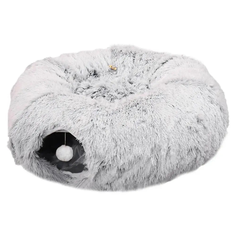 Creative Cat Tunnel Winter Pet Bed Warm Cat Hole Toy Sleeping House Training Props Shelter Cat Tunnel with Ball Cat Bed Nest Toy