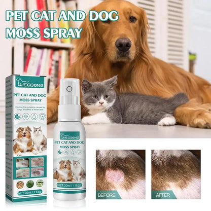 Pet Skin Care Spray 30ml Dogs and Cats Skin Problems Moss Spray Pet Cleaning Care Anti-Itch Spray Dog Cat Healthy Care Supplies