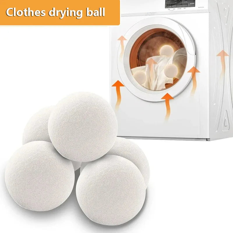 Wool Dryer Balls Reusable  Natural Fabric Softener Laundry Washing Machine Accessories Home Washing 4/5/6cm Fleece Dryer Balls