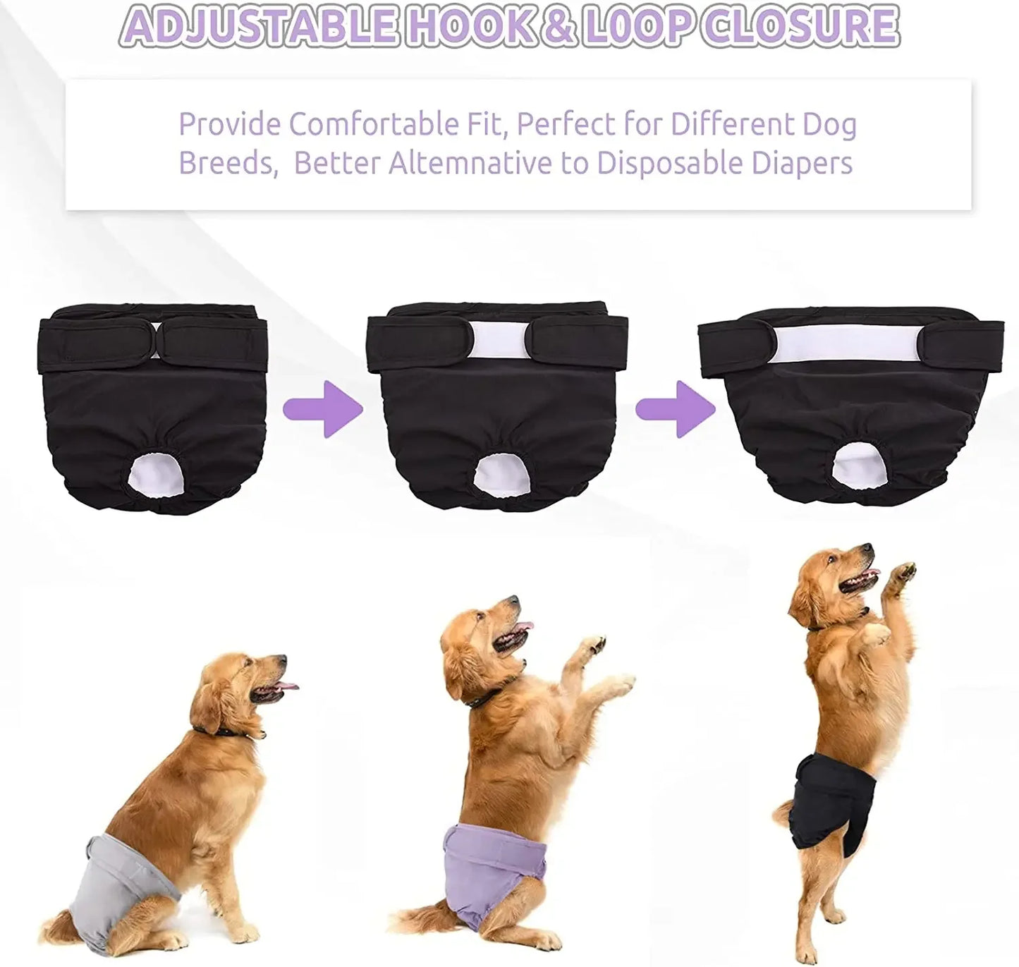 Reusable Female Dog Diapers – Washable, Absorbent & Leakproof