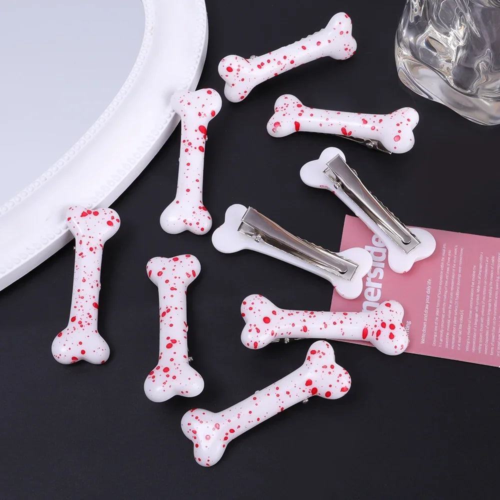 White Bone Hair Clip Cute Cartoon Bobby Pin Girl Fashion Dog Bones Decoration Small Hairpins Barrettes Y2K Accessories Wholesale