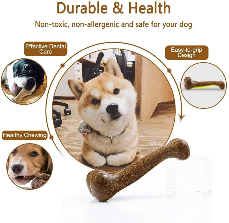 犬用骨噛みおもちゃ ほぼ壊れない天然無毒 噛みつき防止 子犬用おもちゃ 小型・中型・大型犬用 ペット用噛みゲーム デンタル