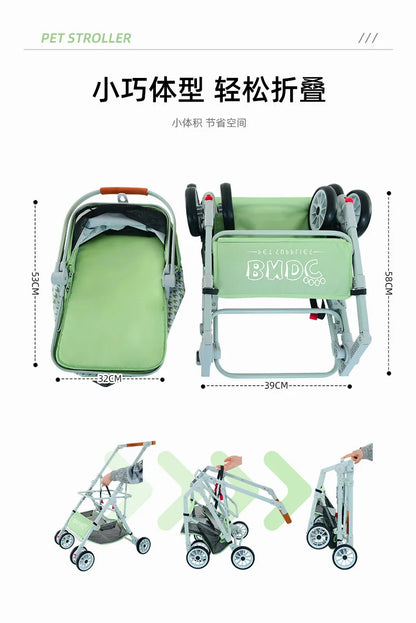 Detachable Pet Cart Detachable One Car Three-purpose Universal Pet Cart for Cats and Dogs