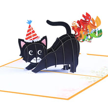 1 件 5x7 吋貓咪彈出式生日卡,3D 貓咪放屁五彩紙屑趣味生日卡,適合丈夫、妻子、朋友和每個貓咪愛好者
